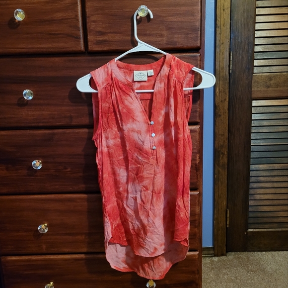 St. John's Bay Sleeveless V-Neck Collar Tee Shirt Women's Size Petite Small PS - Picture 1 of 5